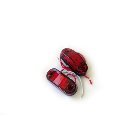 RACE SPORT 2.5X1In Red Led Truck Light Marker (W/ 2 Hole Mount) (Pair) Pr RS-O2.5-2HR